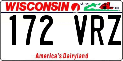 WI license plate 172VRZ