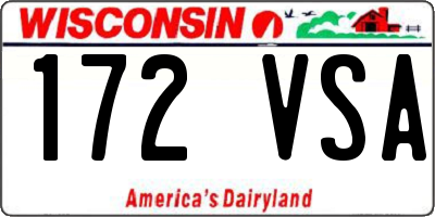 WI license plate 172VSA
