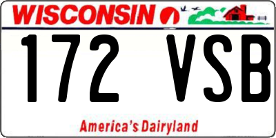 WI license plate 172VSB