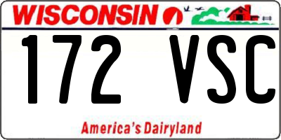 WI license plate 172VSC