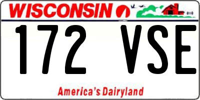 WI license plate 172VSE