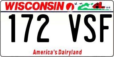 WI license plate 172VSF