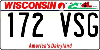 WI license plate 172VSG