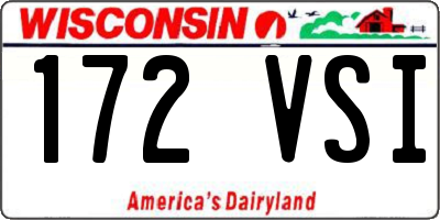 WI license plate 172VSI