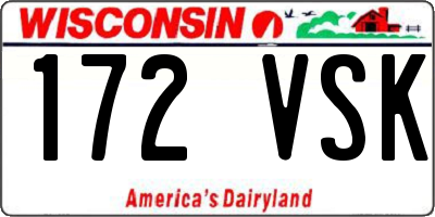 WI license plate 172VSK