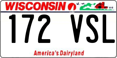 WI license plate 172VSL