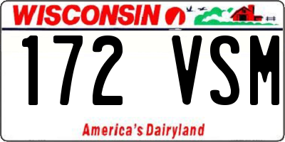 WI license plate 172VSM