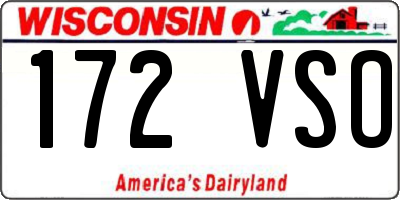 WI license plate 172VSO