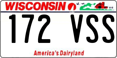 WI license plate 172VSS