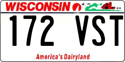 WI license plate 172VST