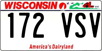 WI license plate 172VSV