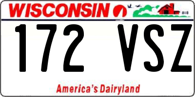 WI license plate 172VSZ