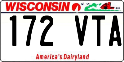 WI license plate 172VTA