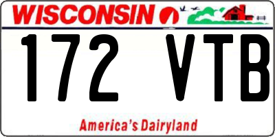 WI license plate 172VTB
