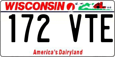 WI license plate 172VTE
