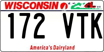 WI license plate 172VTK