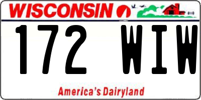 WI license plate 172WIW