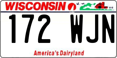 WI license plate 172WJN