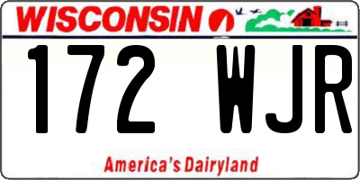 WI license plate 172WJR