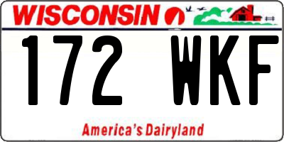 WI license plate 172WKF