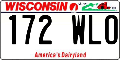 WI license plate 172WLO