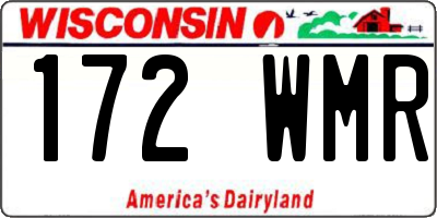 WI license plate 172WMR