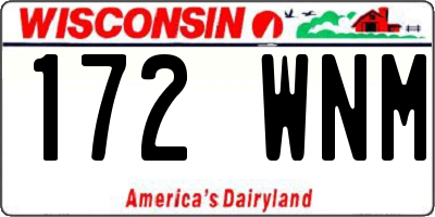 WI license plate 172WNM