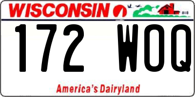 WI license plate 172WOQ