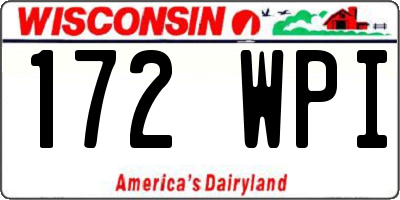 WI license plate 172WPI