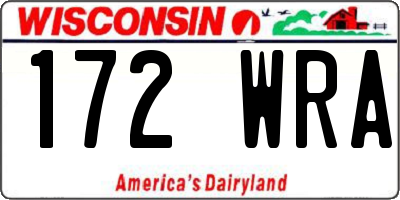WI license plate 172WRA