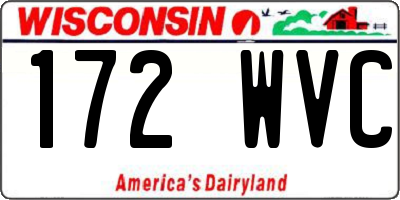 WI license plate 172WVC