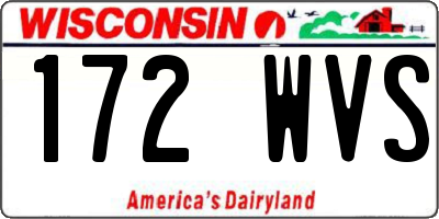 WI license plate 172WVS