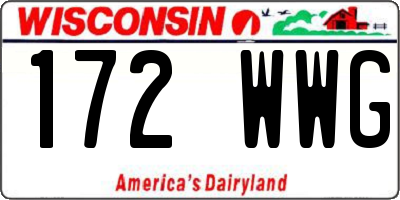 WI license plate 172WWG