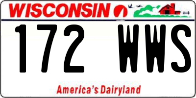 WI license plate 172WWS