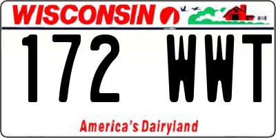 WI license plate 172WWT