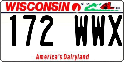 WI license plate 172WWX