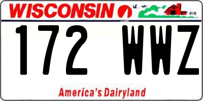 WI license plate 172WWZ
