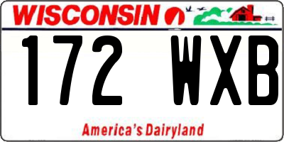 WI license plate 172WXB