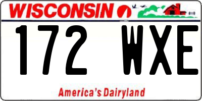 WI license plate 172WXE