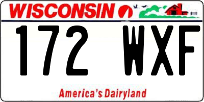 WI license plate 172WXF