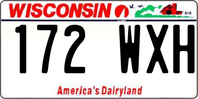 WI license plate 172WXH