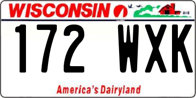 WI license plate 172WXK