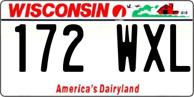 WI license plate 172WXL