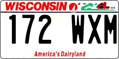 WI license plate 172WXM