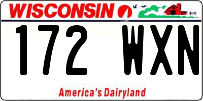 WI license plate 172WXN