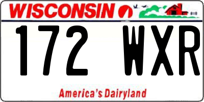 WI license plate 172WXR
