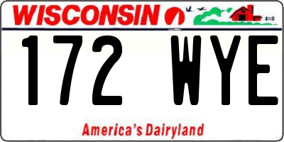 WI license plate 172WYE