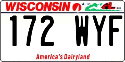 WI license plate 172WYF