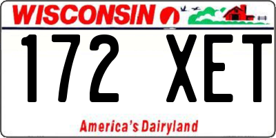 WI license plate 172XET