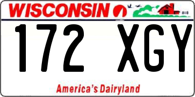 WI license plate 172XGY